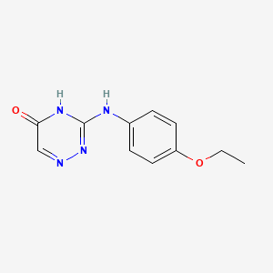 molecular formula C11H12N4O2 B6133042 3-[(4-Ethoxyphenyl)amino]-1,2,4-triazin-5-ol 