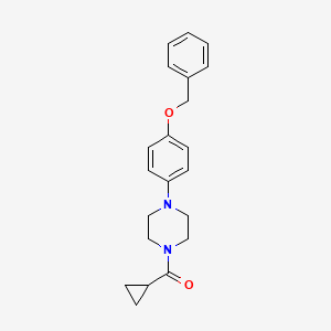 molecular formula C21H24N2O2 B6133091 {4-[4-(BENZYLOXY)PHENYL]PIPERAZINO}(CYCLOPROPYL)METHANONE 