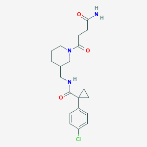 molecular formula C20H26ClN3O3 B6133216 N-[[1-(4-amino-4-oxobutanoyl)piperidin-3-yl]methyl]-1-(4-chlorophenyl)cyclopropane-1-carboxamide 