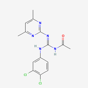 molecular formula C15H15Cl2N5O B6133283 N-[(Z)-[(3,4-DICHLOROPHENYL)AMINO][(4,6-DIMETHYLPYRIMIDIN-2-YL)AMINO]METHYLIDENE]ACETAMIDE CAS No. 5804-04-6