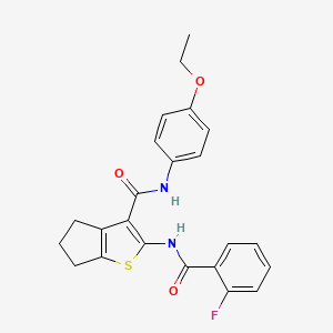 molecular formula C23H21FN2O3S B6133338 N-(4-ETHOXYPHENYL)-2-(2-FLUOROBENZAMIDO)-4H,5H,6H-CYCLOPENTA[B]THIOPHENE-3-CARBOXAMIDE 