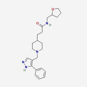 molecular formula C23H32N4O2 B6133380 N-(oxolan-2-ylmethyl)-3-[1-[(5-phenyl-1H-pyrazol-4-yl)methyl]piperidin-4-yl]propanamide 