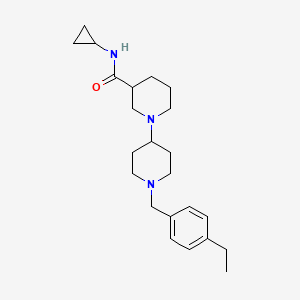 molecular formula C23H35N3O B6133473 N-cyclopropyl-1-[1-[(4-ethylphenyl)methyl]piperidin-4-yl]piperidine-3-carboxamide 