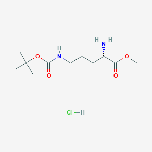 molecular formula C11H23ClN2O4 B613351 (S)-Methyl 2-amino-5-((tert-butoxycarbonyl)amino)pentanoate hydrochloride CAS No. 2480-96-8