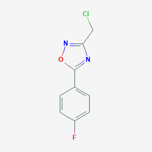 molecular formula C9H6ClFN2O B061336 3-(Chloromethyl)-5-(4-fluorophenyl)-1,2,4-oxadiazole CAS No. 166179-37-9