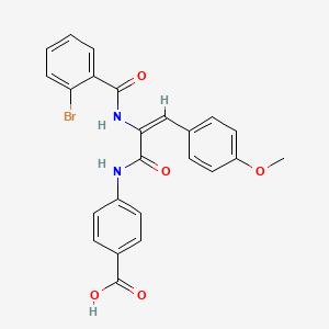 molecular formula C24H19BrN2O5 B6133681 4-[[(E)-2-[(2-bromobenzoyl)amino]-3-(4-methoxyphenyl)prop-2-enoyl]amino]benzoic acid 