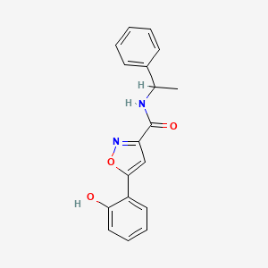 molecular formula C18H16N2O3 B6133688 5-(2-hydroxyphenyl)-N-(1-phenylethyl)-3-isoxazolecarboxamide 