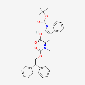 molecular formula C32H32N2O6 B613378 (S)-2-((((9H-Fluoren-9-yl)methoxy)carbonyl)(methyl)amino)-3-(1-(tert-butoxycarbonyl)-1H-indol-3-yl)propanoic acid CAS No. 197632-75-0