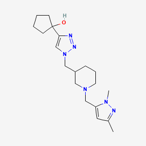 molecular formula C19H30N6O B6133820 1-[1-[[1-[(2,5-Dimethylpyrazol-3-yl)methyl]piperidin-3-yl]methyl]triazol-4-yl]cyclopentan-1-ol 