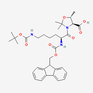 molecular formula C33H43N3O8 B613385 Fmoc-Lys(Boc)-Thr(Psime,Mepro)-OH CAS No. 911838-56-7