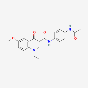 molecular formula C21H21N3O4 B6133907 N-[4-(acetylamino)phenyl]-1-ethyl-6-methoxy-4-oxo-1,4-dihydroquinoline-3-carboxamide 