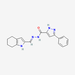 molecular formula C19H19N5O B6133942 3-phenyl-N-[(E)-4,5,6,7-tetrahydro-1H-indol-2-ylmethylideneamino]-1H-pyrazole-5-carboxamide 