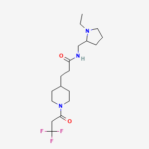molecular formula C18H30F3N3O2 B6133987 N-[(1-ethylpyrrolidin-2-yl)methyl]-3-[1-(3,3,3-trifluoropropanoyl)piperidin-4-yl]propanamide 