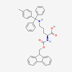 molecular formula C40H38N2O4 B613401 (S)-2-((((9H-Fluoren-9-yl)methoxy)carbonyl)amino)-5-((diphenyl(p-tolyl)methyl)amino)pentanoic acid CAS No. 343770-23-0