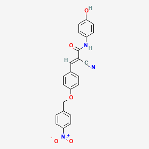 molecular formula C23H17N3O5 B6134035 (E)-2-cyano-N-(4-hydroxyphenyl)-3-[4-[(4-nitrophenyl)methoxy]phenyl]prop-2-enamide 