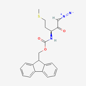 molecular formula C21H21N3O3S B613404 N-alpha-(9-Fluorenylmethyloxycarbonyl)-L-methioninyl-diazomethane CAS No. 266359-45-9