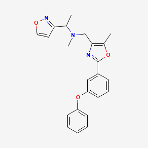 molecular formula C23H23N3O3 B6134152 N-methyl-N-[[5-methyl-2-(3-phenoxyphenyl)-1,3-oxazol-4-yl]methyl]-1-(1,2-oxazol-3-yl)ethanamine 