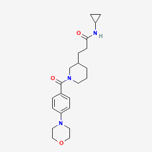 molecular formula C22H31N3O3 B6134223 N-cyclopropyl-3-[1-(4-morpholin-4-ylbenzoyl)piperidin-3-yl]propanamide 