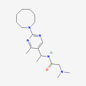 molecular formula C18H31N5O B6134404 N-[1-[2-(azocan-1-yl)-4-methylpyrimidin-5-yl]ethyl]-2-(dimethylamino)acetamide 
