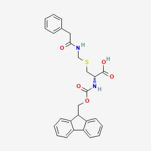 molecular formula C27H26N2O5S B613444 (S)-2-((((9H-Fluoren-9-yl)methoxy)carbonyl)amino)-3-(((2-phenylacetamido)methyl)thio)propanoic acid CAS No. 159680-21-4