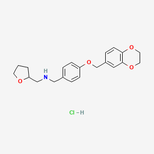 molecular formula C21H26ClNO4 B6134440 N-[[4-(2,3-dihydro-1,4-benzodioxin-6-ylmethoxy)phenyl]methyl]-1-(oxolan-2-yl)methanamine;hydrochloride 