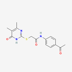 molecular formula C16H17N3O3S B6134489 N~1~-(4-ACETYLPHENYL)-2-[(4-HYDROXY-5,6-DIMETHYL-2-PYRIMIDINYL)SULFANYL]ACETAMIDE 