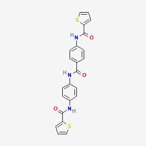 molecular formula C23H17N3O3S2 B6134530 N-[4-[[4-(thiophene-2-carbonylamino)phenyl]carbamoyl]phenyl]thiophene-2-carboxamide 