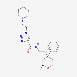 molecular formula C25H37N5O2 B6134542 N-[2-(2,2-dimethyl-4-phenyloxan-4-yl)ethyl]-1-(2-piperidin-1-ylethyl)triazole-4-carboxamide 