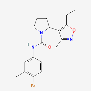 molecular formula C18H22BrN3O2 B6134562 N-(4-bromo-3-methylphenyl)-2-(5-ethyl-3-methyl-1,2-oxazol-4-yl)pyrrolidine-1-carboxamide 