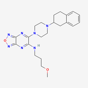 molecular formula C22H29N7O2 B6134566 N-(3-methoxypropyl)-5-[4-(1,2,3,4-tetrahydronaphthalen-2-yl)piperazin-1-yl]-[1,2,5]oxadiazolo[3,4-b]pyrazin-6-amine 