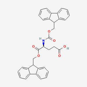 molecular formula C34H29NO6 B613463 (S)-5-((9H-Fluoren-9-yl)methoxy)-4-((((9H-fluoren-9-yl)methoxy)carbonyl)amino)-5-oxopentanoic acid CAS No. 200616-18-8