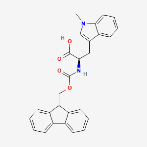molecular formula C27H24N2O4 B613476 (R)-2-((((9H-Fluoren-9-yl)methoxy)carbonyl)amino)-3-(1-methyl-1H-indol-3-yl)propanoic acid CAS No. 168471-22-5