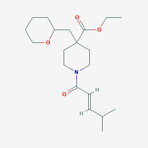 molecular formula C20H33NO4 B6134785 ethyl 1-[(E)-4-methylpent-2-enoyl]-4-(oxan-2-ylmethyl)piperidine-4-carboxylate 