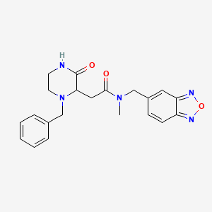 molecular formula C21H23N5O3 B6134790 N-(2,1,3-benzoxadiazol-5-ylmethyl)-2-(1-benzyl-3-oxopiperazin-2-yl)-N-methylacetamide 