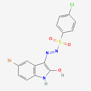 molecular formula C14H9BrClN3O3S B6134825 N-[(5-bromo-2-hydroxy-1H-indol-3-yl)imino]-4-chlorobenzenesulfonamide 
