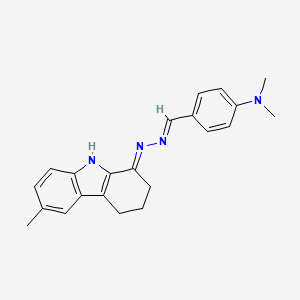 molecular formula C22H24N4 B6134856 4-(dimethylamino)benzaldehyde(6-methyl-2,3,4,9-tetrahydro-1H-carbazol-1-ylidene)hydrazone 