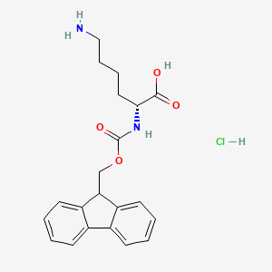 molecular formula C21H25ClN2O4 B613486 (R)-2-((((9H-Fluoren-9-yl)methoxy)carbonyl)amino)-6-aminohexanoic acid hydrochloride CAS No. 201002-47-3