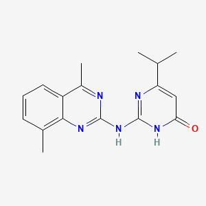 molecular formula C17H19N5O B6134861 2-[(4,8-DIMETHYLQUINAZOLIN-2-YL)AMINO]-6-(PROPAN-2-YL)-3,4-DIHYDROPYRIMIDIN-4-ONE 