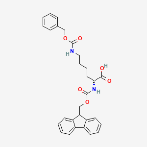 molecular formula C29H30N2O6 B613488 (R)-2-((((9H-Fluoren-9-yl)methoxy)carbonyl)amino)-6-(((benzyloxy)carbonyl)amino)hexanoic acid CAS No. 110990-07-3