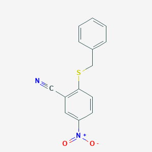 molecular formula C14H10N2O2S B061349 2-(Benzylthio)-5-nitrobenzonitrile CAS No. 175135-67-8