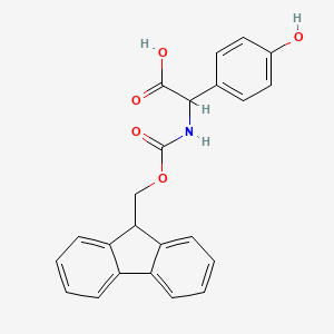 molecular formula C23H19NO5 B613498 2-((((9H-Fluoren-9-yl)methoxy)carbonyl)amino)-2-(4-hydroxyphenyl)acetic acid CAS No. 879500-54-6