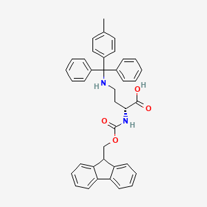 molecular formula C39H36N2O4 B613514 (R)-2-((((9H-Fluoren-9-yl)methoxy)carbonyl)amino)-4-((diphenyl(p-tolyl)methyl)amino)butanoic acid CAS No. 1217809-38-5