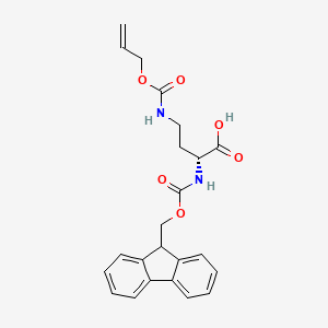 molecular formula C23H24N2O6 B613517 (R)-2-((((9H-Fluoren-9-yl)methoxy)carbonyl)amino)-4-(((allyloxy)carbonyl)amino)butanoic acid CAS No. 387824-78-4