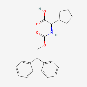 molecular formula C22H23NO4 B613523 (R)-2-((((9H-Fluoren-9-yl)methoxy)carbonyl)amino)-2-cyclopentylacetic acid CAS No. 13555-16-3
