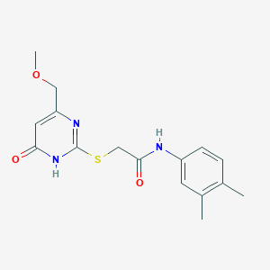 molecular formula C16H19N3O3S B6135315 N-(3,4-dimethylphenyl)-2-{[4-hydroxy-6-(methoxymethyl)pyrimidin-2-yl]sulfanyl}acetamide 