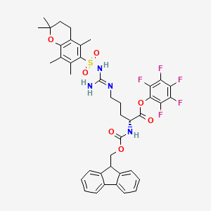 (2,3,4,5,6-Pentafluorophenyl) (2R)-5-[[amino-[(2,2,5,7,8-pentamethyl-3,4-dihydrochromen-6-yl)sulfonylamino]methylidene]amino]-2-(9H-fluoren-9-ylmethoxycarbonylamino)pentanoate