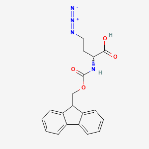molecular formula C19H18N4O4 B613535 Fmoc-d-aha-oh CAS No. 1263047-53-5