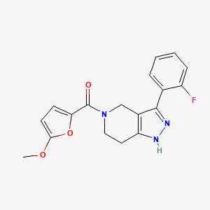 molecular formula C18H16FN3O3 B6135615 [3-(2-Fluorophenyl)-1,4,6,7-tetrahydropyrazolo[4,3-c]pyridin-5-yl]-(5-methoxyfuran-2-yl)methanone 