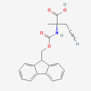 molecular formula C21H19NO4 B613569 (S)-2-((((9H-Fluoren-9-yl)methoxy)carbonyl)amino)-2-methylpent-4-ynoic acid CAS No. 1198791-58-0