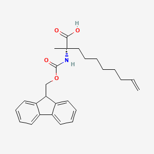 molecular formula C26H31NO4 B613573 (S)-2-((((9H-Fluoren-9-yl)methoxy)carbonyl)amino)-2-methyldec-9-enoic acid CAS No. 288617-75-4